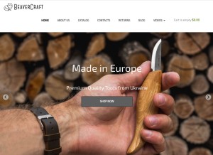How beavercrafttools.com looks like on a tablet such as an iPad.