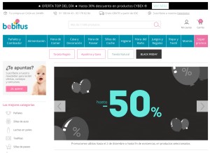 How bebitus.com looks like on a tablet such as an iPad.