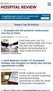 How beckershospitalreview.com looks like on a mobile device such as an iPhone.