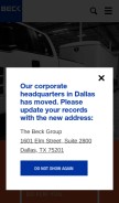 How beckgroup.com looks like on a mobile device such as an iPhone.