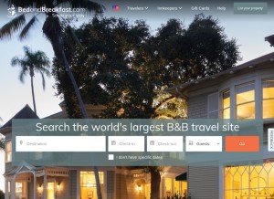 How bedandbreakfast.com looks like on a tablet such as an iPad.
