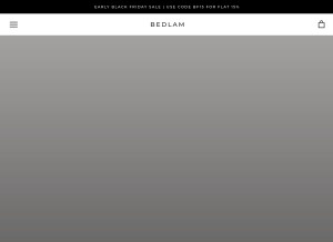 How bedlam.store looks like on a tablet such as an iPad.