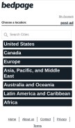 How bedpage.com looks like on a mobile device such as an iPhone.
