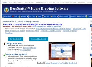 How beersmith.com looks like on a tablet such as an iPad.