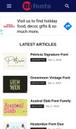 How befonts.com looks like on a mobile device such as an iPhone.