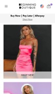How beginningboutique.com looks like on a mobile device such as an iPhone.