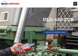 How beha-amprobe.com looks like on a tablet such as an iPad.