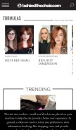 How behindthechair.com looks like on a mobile device such as an iPhone.
