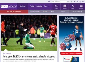 How beinsports.com looks like on a tablet such as an iPad.