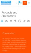 How bekaert.com looks like on a mobile device such as an iPhone.