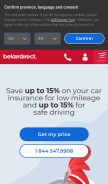 How belairdirect.com looks like on a mobile device such as an iPhone.