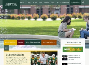 How belhaven.edu looks like on a tablet such as an iPad.