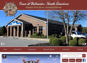 How belhavennc.us looks like on a tablet such as an iPad.