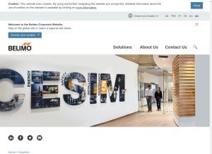 How belimo.com looks like on a tablet such as an iPad.