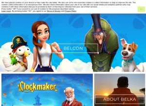 How belka-games.com looks like on a tablet such as an iPad.