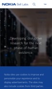 How bell-labs.com looks like on a mobile device such as an iPhone.