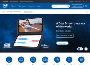 How bellaliant.net looks like on a tablet such as an iPad.