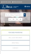 How bellapartmentliving.com looks like on a mobile device such as an iPhone.