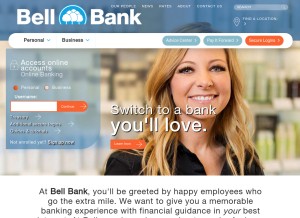 How bellbanks.com looks like on a tablet such as an iPad.