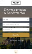 How bellesdemeures.com looks like on a mobile device such as an iPhone.
