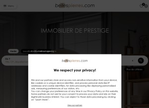 How bellespierres.com looks like on a tablet such as an iPad.