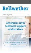 How bellwetherit.com looks like on a mobile device such as an iPhone.