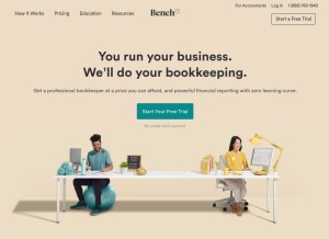 How bench.co looks like on a tablet such as an iPad.