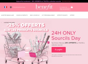 How benefitcosmetics.com looks like on a tablet such as an iPad.
