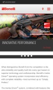 How benelliusa.com looks like on a mobile device such as an iPhone.