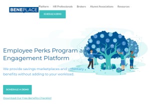 How beneplace.com looks like on a tablet such as an iPad.