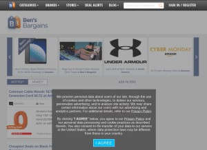How bensimages.com looks like on a tablet such as an iPad.