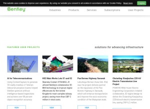 How bentley.com looks like on a tablet such as an iPad.