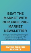 How benzinga.com looks like on a mobile device such as an iPhone.