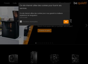 How bequiet.com looks like on a tablet such as an iPad.