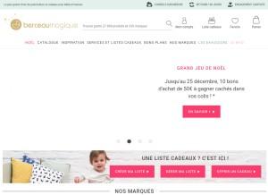 How berceaumagique.com looks like on a tablet such as an iPad.