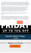 How beretta.com looks like on a mobile device such as an iPhone.