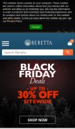 How berettausa.com looks like on a mobile device such as an iPhone.