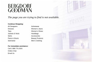 How bergdorfgoodman.com looks like on a tablet such as an iPad.