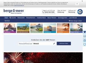 How berge-meer.de looks like on a tablet such as an iPad.
