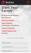 How berklee.edu looks like on a mobile device such as an iPhone.