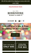 How berkshireblanket.com looks like on a mobile device such as an iPhone.
