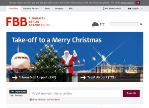 How berlin-airport.de looks like on a tablet such as an iPad.