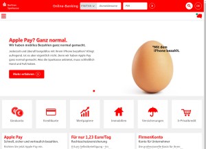 How berliner-sparkasse.de looks like on a tablet such as an iPad.