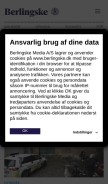 How berlingske.dk looks like on a mobile device such as an iPhone.