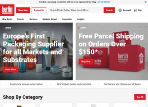 How berlinpackaging.com looks like on a tablet such as an iPad.