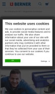 How berner.eu looks like on a mobile device such as an iPhone.