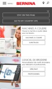 How bernina.com looks like on a mobile device such as an iPhone.