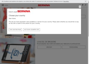 How bernina.com looks like on a tablet such as an iPad.