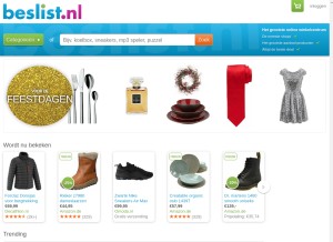 How beslist.nl looks like on a tablet such as an iPad.