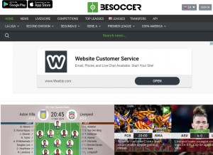 How besoccer.com looks like on a tablet such as an iPad.